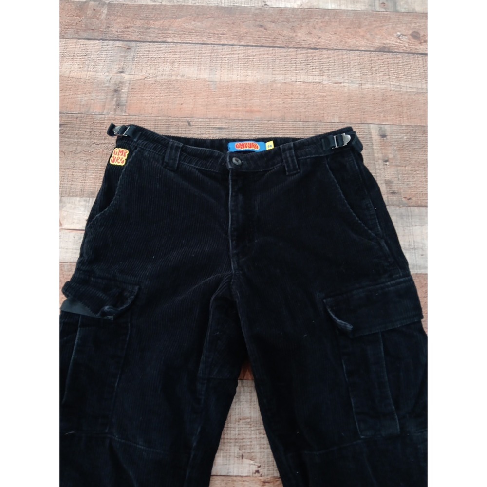 Empyre Black Sz 28 Relaxed Fit Pockets Corduroy  Baggy Pants‎ Skater Y2K 2224